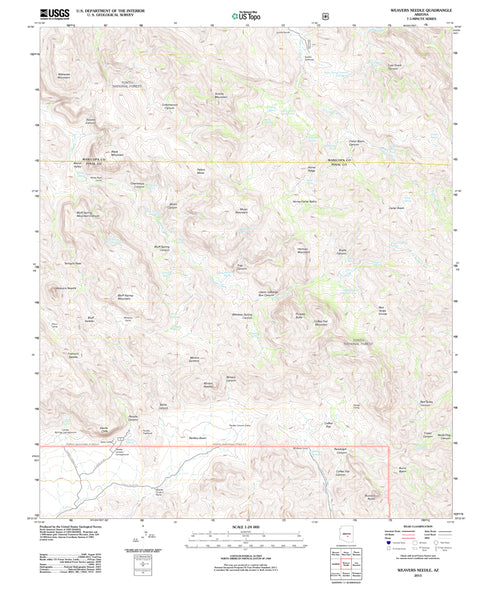 Weavers Needle, Arizona (US Topo 7.5'×7.5' Topographic Quadrangle) - Wide World Maps & MORE!