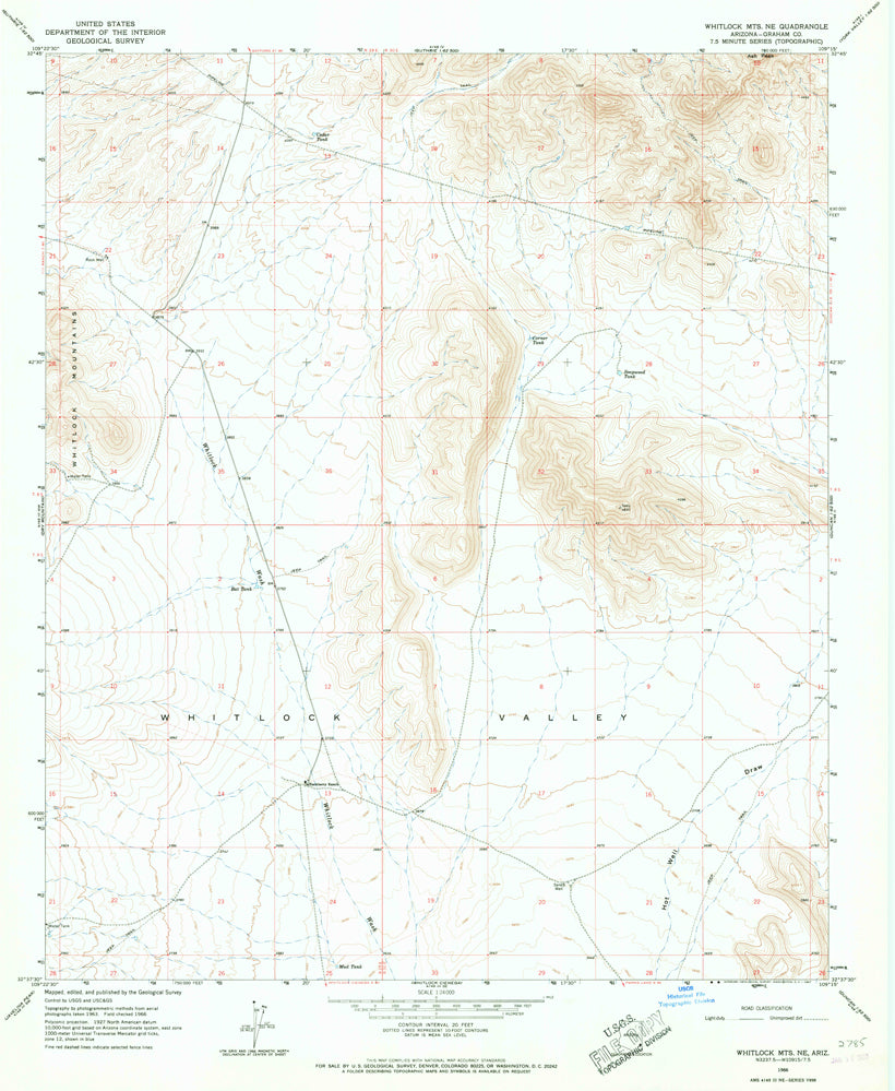 WHITLOCK Mountains Northeast, Arizona (7.5'×7.5' Topographic Quadrangle) - Wide World Maps & MORE!