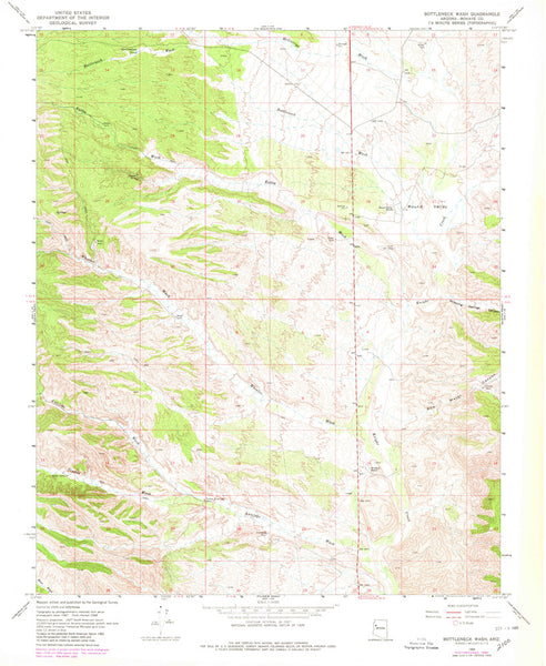 BOTTLENECK WASH, Arizona (7.5'×7.5' Topographic Quadrangle) - Wide World Maps & MORE!