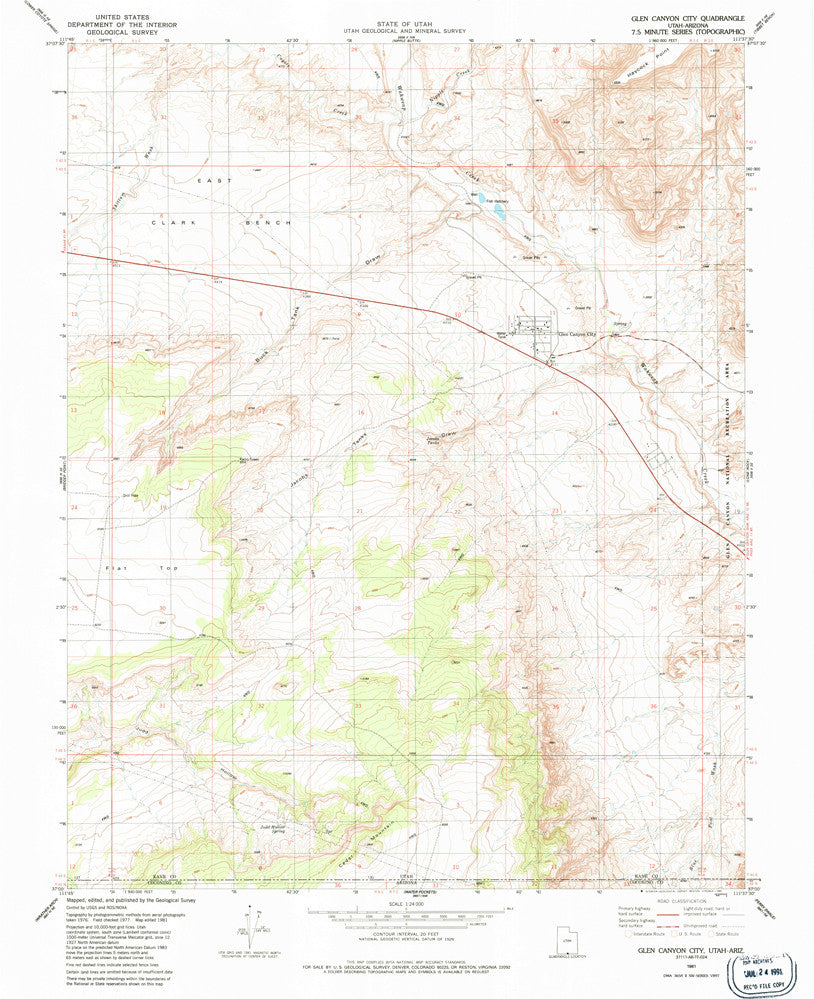 GLEN CANYON CITY, UT-AZ 7.5' - Wide World Maps & MORE!
