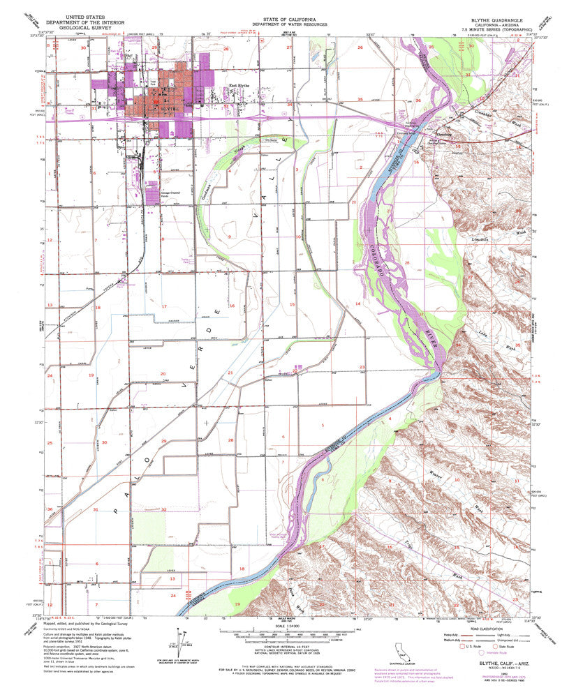 BLYTHE, California-Arizona 7.5' - Wide World Maps & MORE!