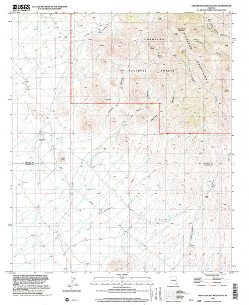 GREASEWOOD MOUNTAIN, Arizona 7.5' - Wide World Maps & MORE!