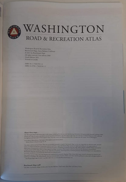 Washington Road and Recreation Atlas - Wide World Maps & MORE! - Map - Benchmark Maps - Wide World Maps & MORE!