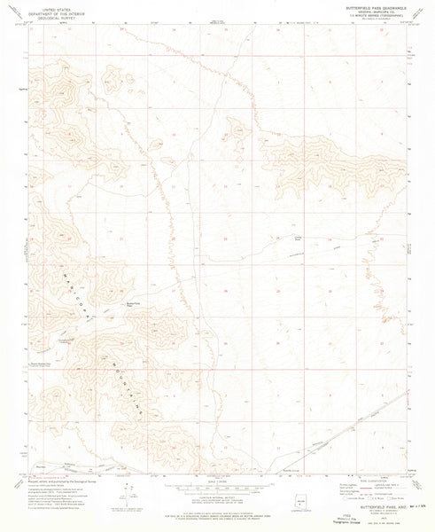 Butterfield Pass, Arizona (7.5'×7.5' Topographic Quadrangle) - Wide World Maps & MORE! - Map - Wide World Maps & MORE! - Wide World Maps & MORE!