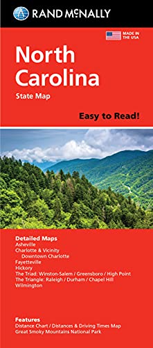 Rand McNally Easy To Read Folded Map: North Carolina State Map - Wide World Maps & MORE!