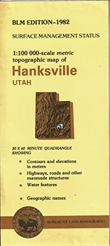 Surface Management Status 1:100,000-Scale Metric Topographic Map of Hanksville, Utah - Wide World Maps & MORE!