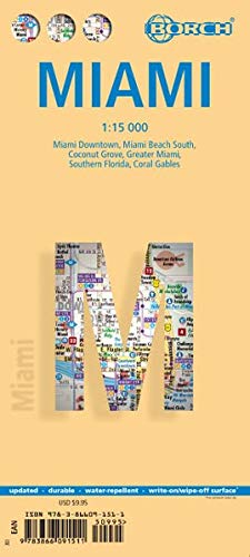Laminated Miami Map by Borch (English Edition) - Wide World Maps & MORE! - Book - Borch - Wide World Maps & MORE!