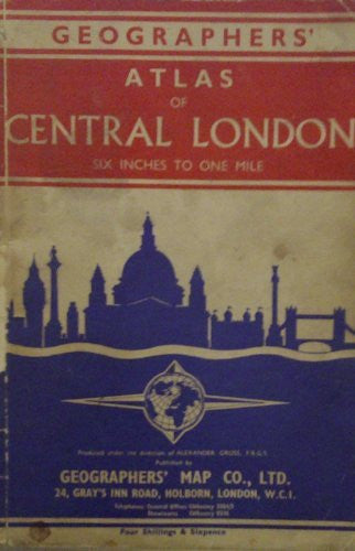 Geographers' atlas of Central London, six inches to one mile - Wide World Maps & MORE! - Book - Wide World Maps & MORE! - Wide World Maps & MORE!