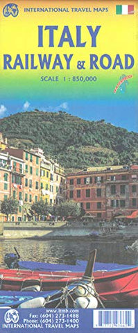 Italy Railway & Road Map 1:850K Waterproof (TRAVEL REFERENC) - Wide World Maps & MORE!