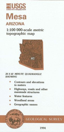 Mesa, Arizona : 1:100 000-scale metric topographic map : 30 x 60 minute series (topographic) (SuDoc I 19.110:33111-A 1-TM-100/994) - Wide World Maps & MORE!