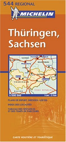 Michelin Germany Mideast - Thuringen/Sachsen Map No. 544 (CARTES, 14050) (French Edition) - Wide World Maps & MORE!