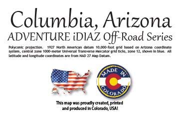 Columbia, Arizona / Off-Road Series - Wide World Maps & MORE! - Map - Adventure iDiaz Maps - Wide World Maps & MORE!