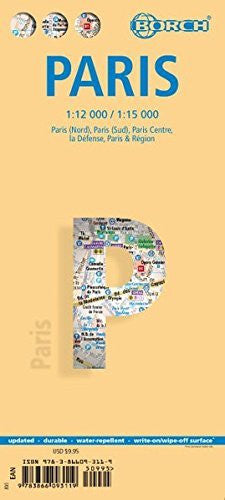 Laminated Paris Map by Borch (English, Spanish, French, Italian and German Edition) - Wide World Maps & MORE! - Book - Borch - Wide World Maps & MORE!