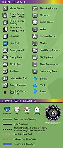 Mogollon Rim Arizona Recreation Map - Wide World Maps & MORE!