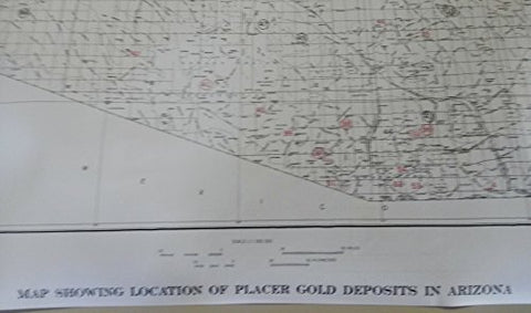 Map Showing Location of Placer Gold Deposits in Arizona Paper, Non-Laminated - Wide World Maps & MORE! - Map - Wide World Maps & MORE! - Wide World Maps & MORE!