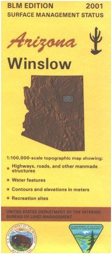 Winslow, Arizona: 1:100,000-Scale Topographic map : 60 X 30 Minute Series (Surface Management Status) - Wide World Maps & MORE!