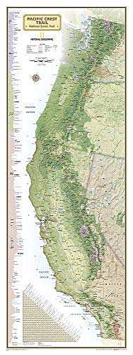 Pacific Crest Trail Wall Map Paper/Non-Laminated in Gift Box (18 × 48 inches National Geographic Reference Map) - Wide World Maps & MORE!