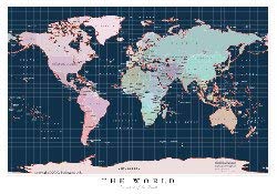 World, Pol, 24x36, Lam - Wide World Maps & MORE! - Office Product - Ludington Graphics - Wide World Maps & MORE!