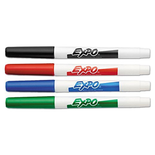 Dry Erase Markers, Fine Point, Assorted, 4/Set - Wide World Maps & MORE! - Office Product - Expo - Wide World Maps & MORE!