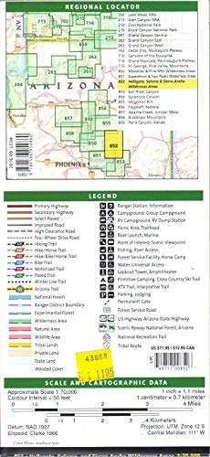 Hellsgate, Salome, & Sierra Ancha Wilderness Areas, Sitgreaves, Coconino, and Tonto National Forests, Arizona - Wide World Maps & MORE!