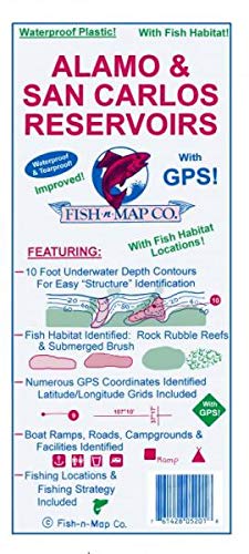 Alamo & San Carlos Reservoirs with GPS! Improved! with Fish Habitat Locations! [Waterpoof & Tearproof Plastic!] - Wide World Maps & MORE! - Map - Fish-N-Map Company - Wide World Maps & MORE!