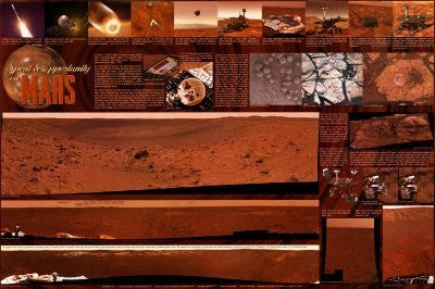 Spirit & Opportunity on Mars Art Poster Print, 36x24 - Wide World Maps & MORE! - Home - Wide World Maps & MORE! - Wide World Maps & MORE!