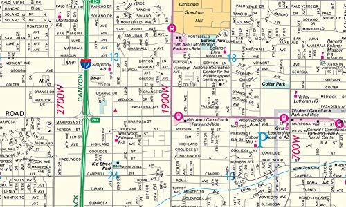 Phoenix Central Corridor Jumbo Dry Erase Laminated - Wide World Maps & MORE!