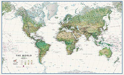 Physical & Political Lightsea World Dry Erase Laminated - Wide World Maps & MORE! - Map - Wide World Maps & MORE! - Wide World Maps & MORE!