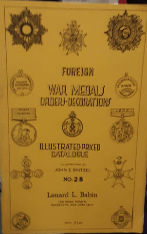 Foreign War Medals Orders-Decorations. No. 28. - Wide World Maps & MORE! - Book - Wide World Maps & MORE! - Wide World Maps & MORE!