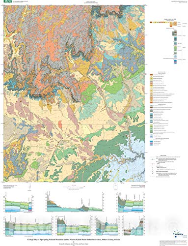 Historic Pictoric Map : Geologic map of Pipe Spring National Monument and The Western Kaibab-Paiute Indian Reservation, Mohave County, Arizona, 2004 Cartography Wall Art : - Wide World Maps & MORE!