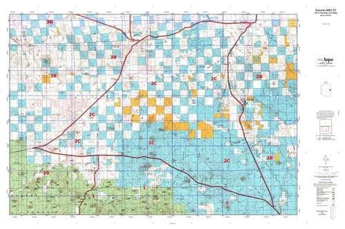 Arizona GMU 2C Hunt Area / Game Management Unit (GMU) Map - Wide World Maps & MORE! - Map - MyTopo - Wide World Maps & MORE!