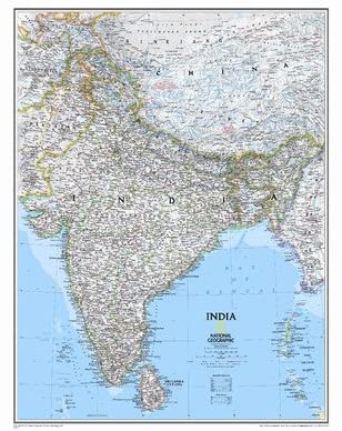 India Classic Wall Map Map Type: Standard (23" × 30") Laminated - Wide World Maps & MORE!