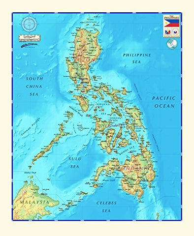 Decorative PHILIPPINES Largel Wall Map *Laminated* 48"x58" - Wide World Maps & MORE! - Book - Wide World Maps & MORE! - Wide World Maps & MORE!