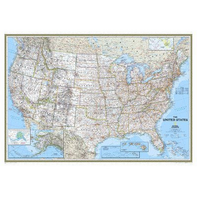 2010 United States Classic Wall Map [Material: Paper] - Wide World Maps & MORE! - Map - National Geographic Maps - Wide World Maps & MORE!