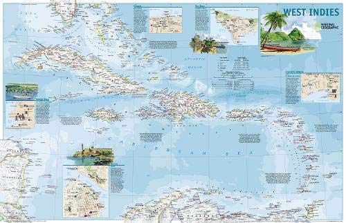 West Indies, 2 Sided, 36x23, Lam (Reference - Countries & Regions) - Wide World Maps & MORE! - Book - National Geographic - Wide World Maps & MORE!