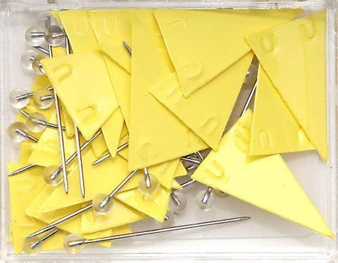 2 X Moore Yellow Pennant Map Push Pins - Wide World Maps & MORE! - Home - Wide World Maps & MORE! - Wide World Maps & MORE!
