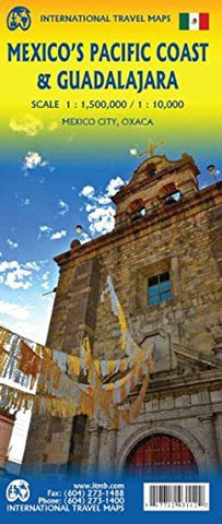 Mexico Pacific Coast and Guadalajara Travel Reference Map - Wide World Maps & MORE! - Map - ITMB Publishing - Wide World Maps & MORE!