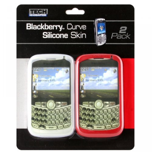 Tech Headquarters Silicone Case for BlackBerry Curve - Clear/Red - 2 Pack - Wide World Maps & MORE! - Wireless - Tech headquaters - Wide World Maps & MORE!
