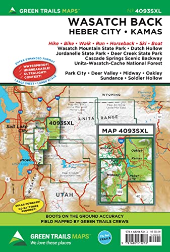 Wasatch Back, UT No. 4093SXL (Green Trails Maps, 4093SX) - Wide World Maps & MORE!