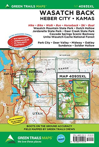 Wasatch Back, UT No. 4093SXL (Green Trails Maps, 4093SX) - Wide World Maps & MORE!