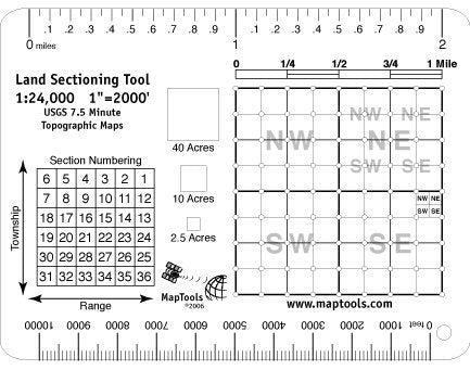 Land Sectioning Tool for 1:24,000 scale maps - Wide World Maps & MORE! - Sports - MapTools - Wide World Maps & MORE!