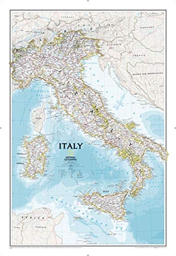 2021 National Geographic: Italy Classic Wall Map - 23.25 × 34.25 inches - Waterproof Art Quality Print - Wide World Maps & MORE!