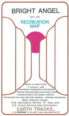 Bright Angel Recreation Map Gloss Laminated - Wide World Maps & MORE! - Map - EarthTracks - Wide World Maps & MORE!