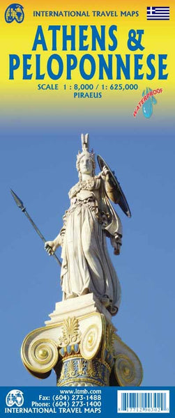 Athens & Peloponnes Travel Map 1:8K/625K - Wide World Maps & MORE!