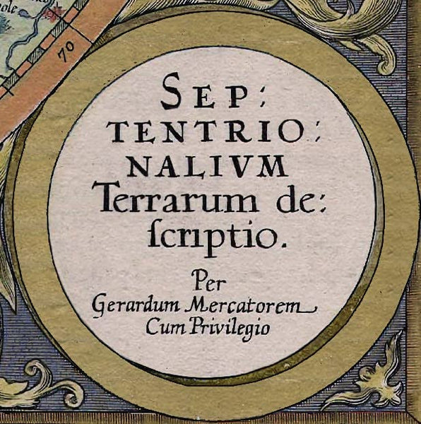Mercator's Arctic Map (Septentrionalium Terrarum Descriptio) 1595 (Flat Earth Map) Ready-to-Hang - Wide World Maps & MORE!