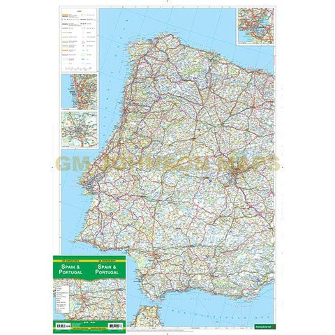 Spain & Portugal Dry Erase Laminated - Wide World Maps & MORE!