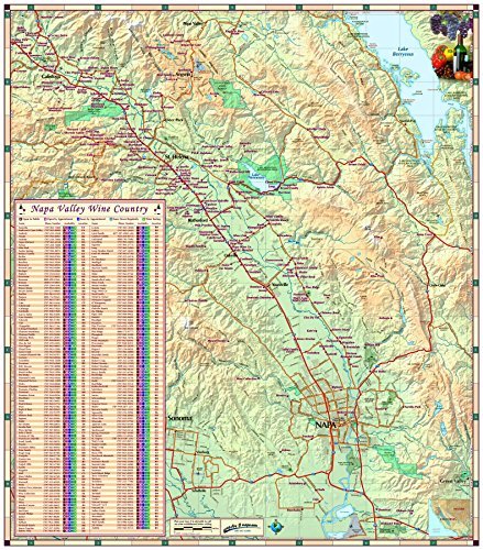 Napa Valley CA Wall Map with Wineries *Laminated* LARGE 48"x60" - Wide World Maps & MORE! - Book - Wide World Maps & MORE! - Wide World Maps & MORE!