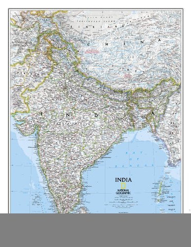 India Classic Political Wall Map (Matte Laminated) (Reference - Countries & Regions) [2009] (Author - National Geographic Maps) - Wide World Maps & MORE!