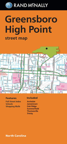 Folded Map: Greensboro and High Point Street Map Rand McNally - Wide World Maps & MORE!