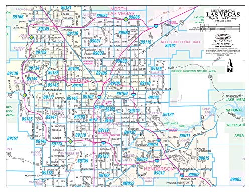 Metropolitan Las Vegas Major Streets and Freeways with ZIP Codes Gloss Laminated - 10 Count - Wide World Maps & MORE! - Map - Wide World Maps & MORE! - Wide World Maps & MORE!